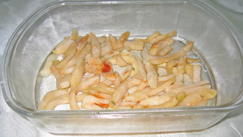 fries in microwave container