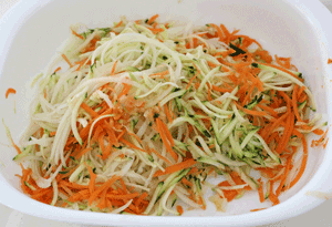 Vegetables grated